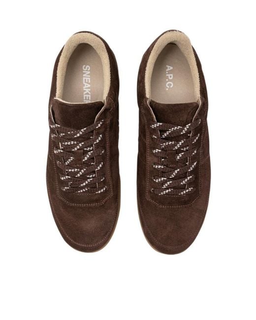 A.P.C. Brown Round-Toe Lace-Up Sneakers