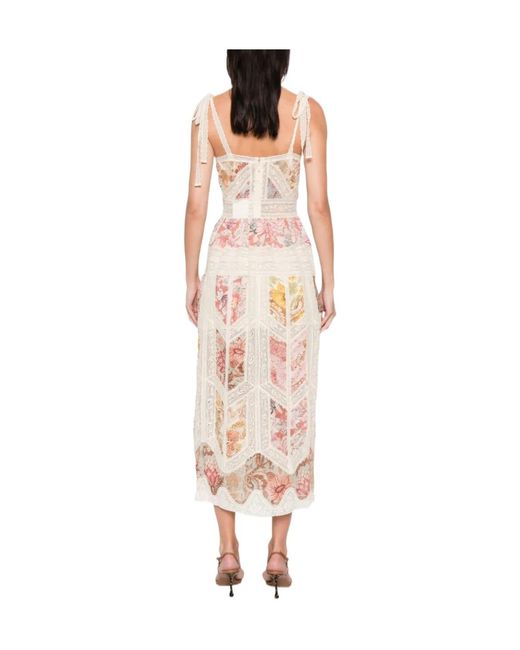 Zimmermann Pink Daylight Slip Floral-Print Midi Dress