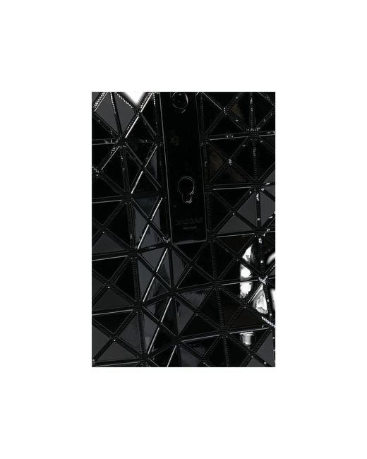 Issey Miyake Black Geometric Patterned Top Handle Bag