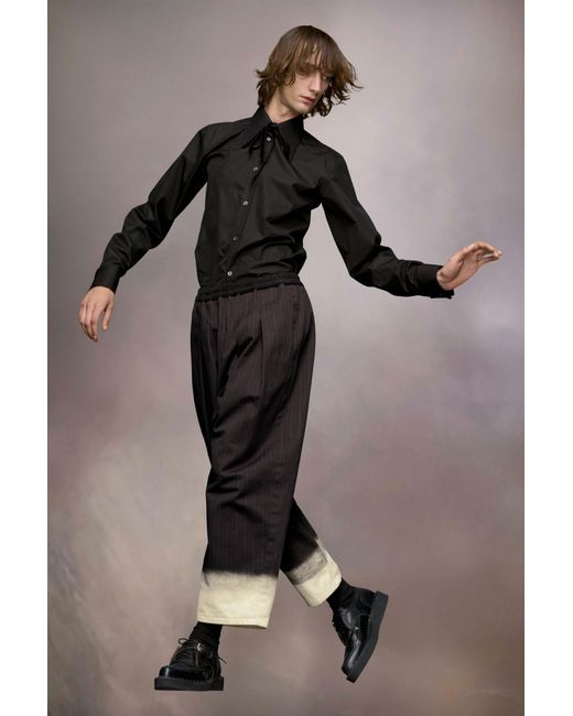 Maison Margiela Black Drawstring Stitch Detailed Trousers for men