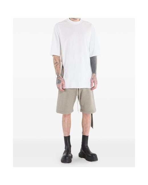Rick Owens White Subhuman Jumbo Cotton T-Shirt for men
