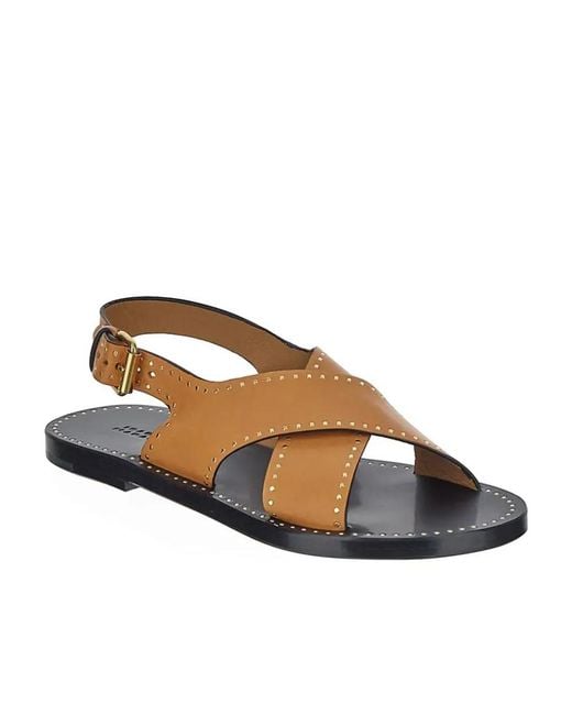 Isabel Marant Brown Jane Stud-Embellished Sandals