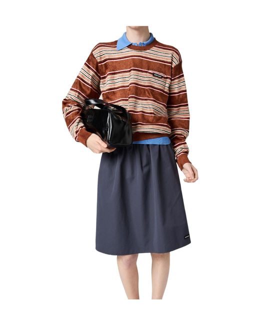 Miu Miu Brown Chenille Stripe Sweater
