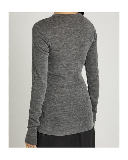 Rohe Gray Crew-Neck Merino Wool T-Shirt