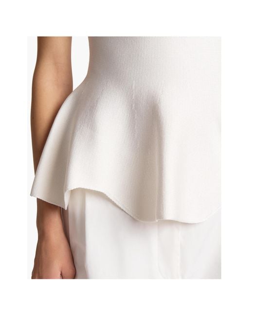 Khaite White Andra Knitted Top