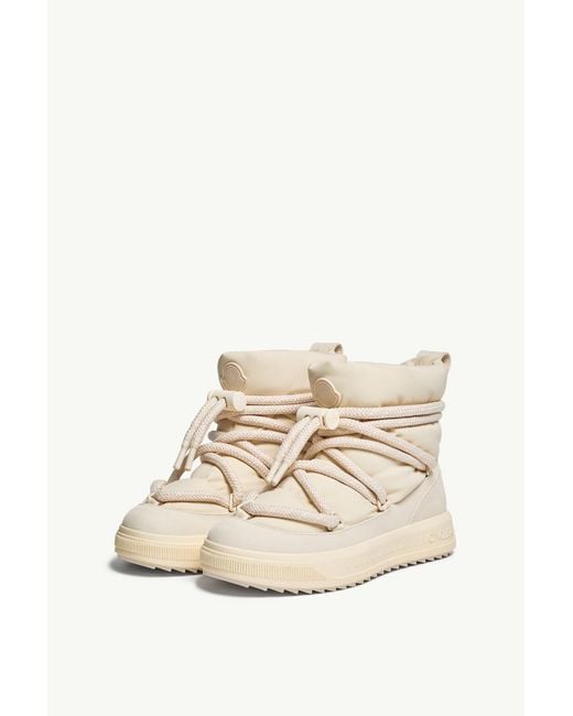 Moncler Natural Logo Patch Padded Lace-Up Boots