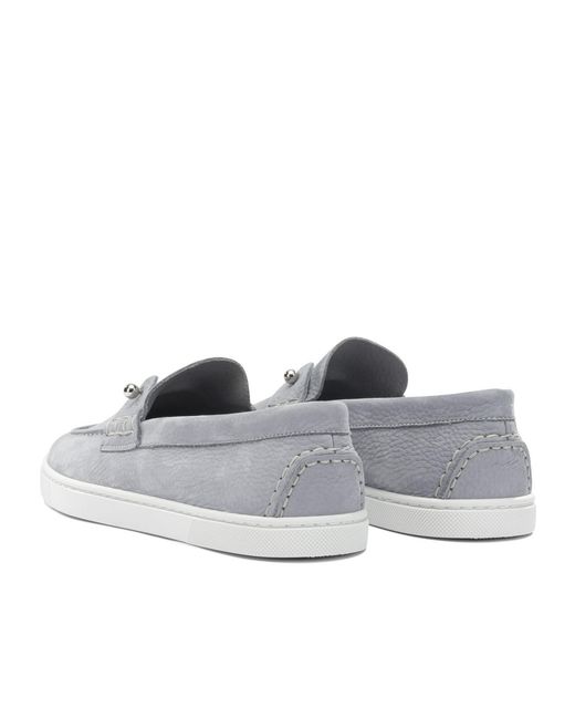 Christian Louboutin White Slip-On Loafers