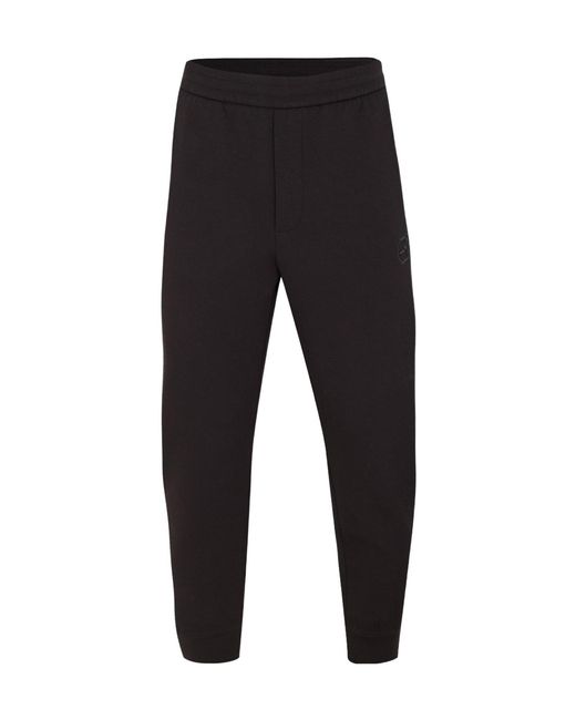Emporio Armani Black Minimalist Cuffed Woven Jogger Casual Pants for men