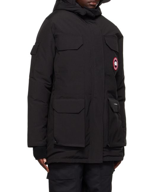 Canada Goose Black Logo Patch Hooded Coat