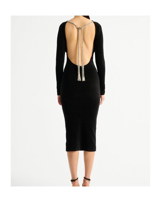 Balmain Black Long Velvet Dress