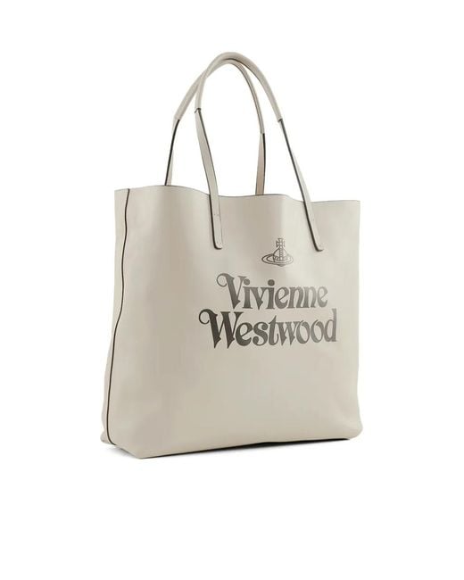 Vivienne Westwood White Studio Logo-Printed Top Handle Bag