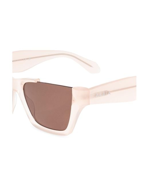 Alaïa Pink Alaïa Rectangular Frame Sunglasses
