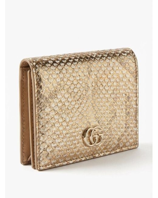 Gucci Natural Gg Marmont Python Small Wallet