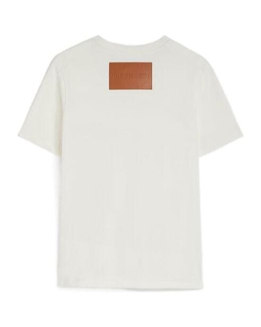 Jil Sander White Crewneck Logo Patch T-Shirt