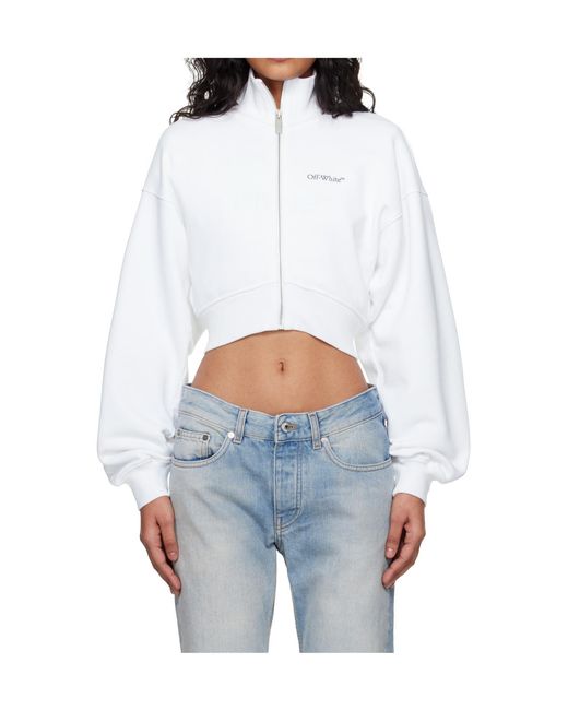 Off-White c/o Virgil Abloh White Arrow Glowing Flower Cropped Jacket