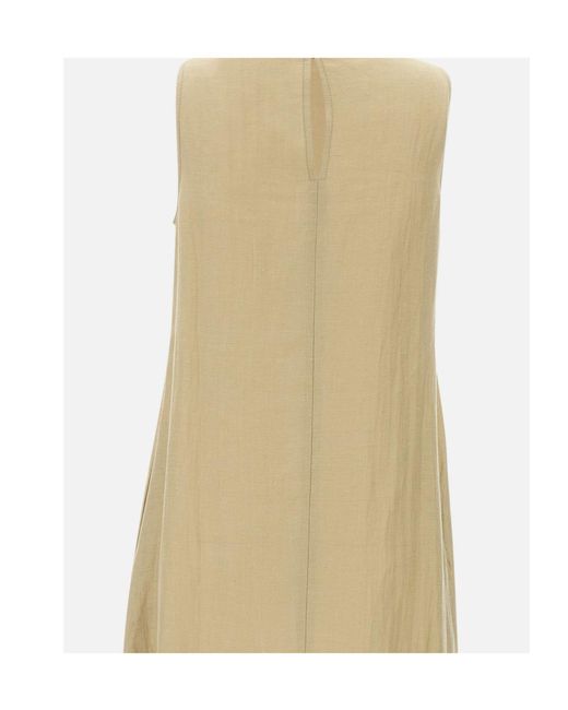 Kaos Natural Flounced-Hem Sleeveless Dress
