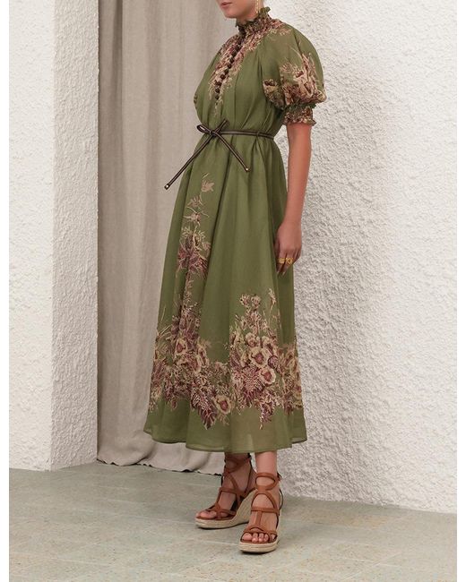 Zimmermann Green Ottie Swing Maxi Dress
