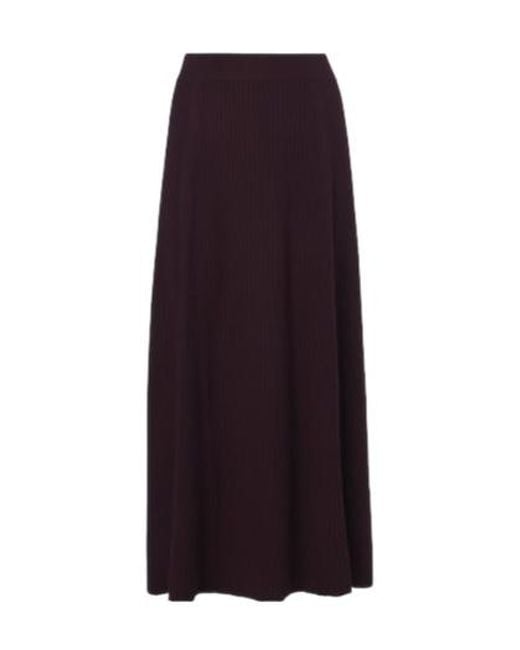 Joseph Purple Ribbed-Knit Midi Skirt