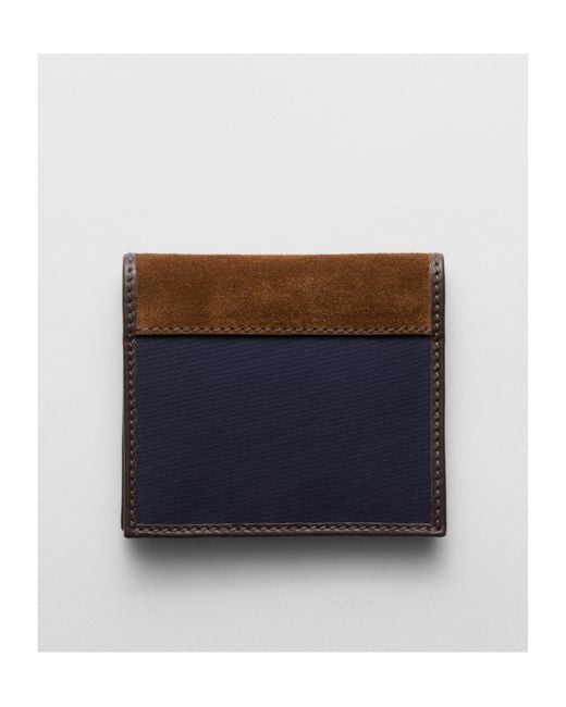 Prada Blue Logo Plaque Two-Tone Card Holder for men