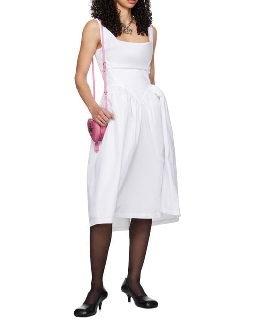 Vivienne Westwood White Sunday Draped Midi Dress