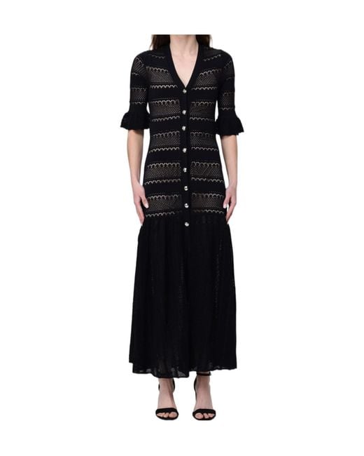 Liu Jo Black V-Neck Maxi Dress