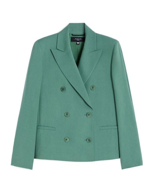 Weekend by Maxmara Green Nembi Double-Breasted Blazer