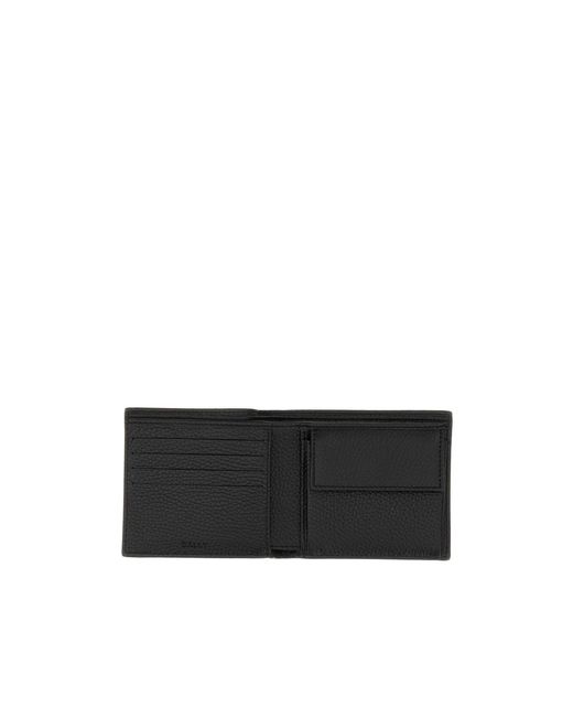 Bally Black Ribbon Logo Detailed Bi-Fold Wallet for men