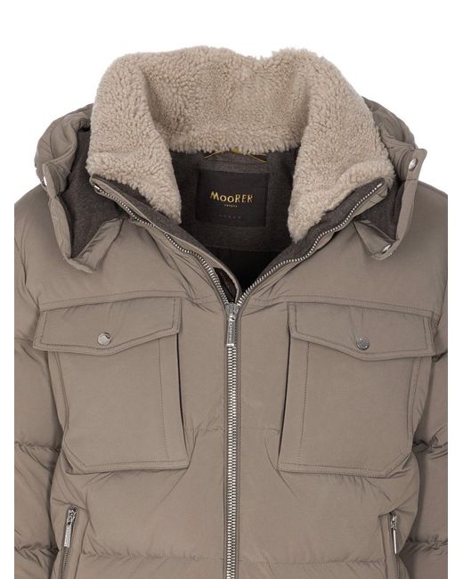 Moorer Gray Long-Sleeved Padded Jacket for men