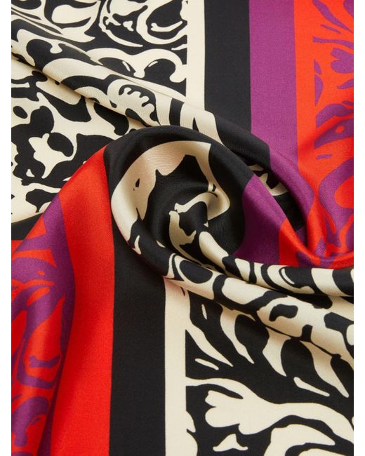 Weekend by Maxmara Red Printed Silk Twill Foulard
