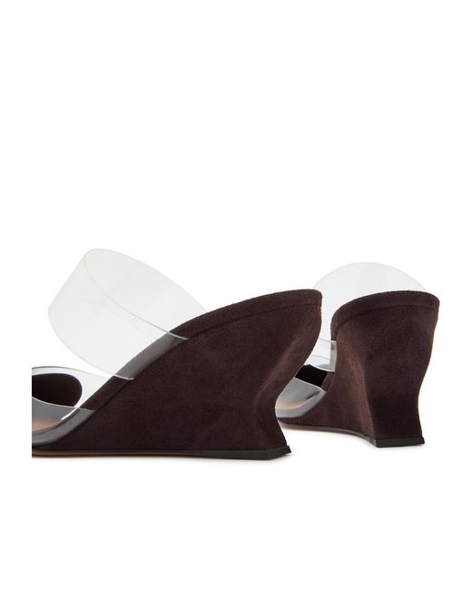 Alaïa Brown Wedge Suede Mules