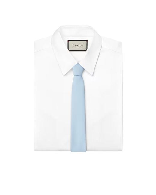Gucci Blue Crepe-Effect Silk Blend Tie for men