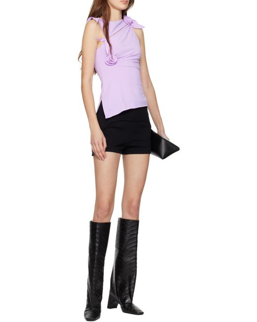 Coperni Purple Floral-Knot Sleeveless Tank Top