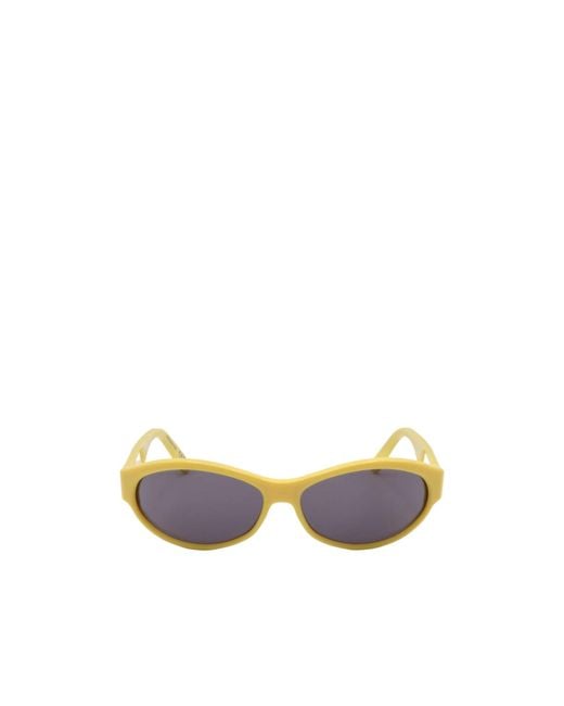 Marni White Geometric Frame Sunglasses for men