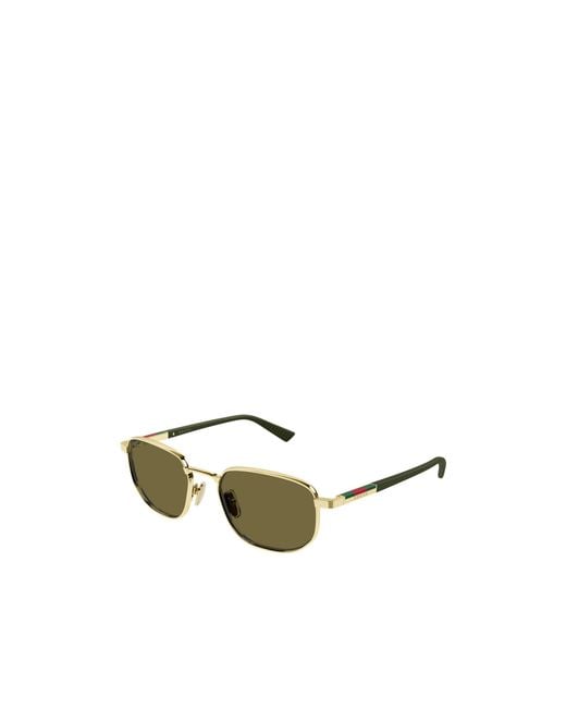 Gucci Green Eyewear Rectangle Frame Sunglasses for men