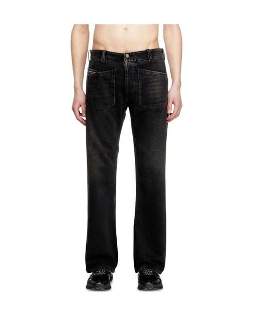 DIESEL Black D-Moorix Straight-Leg Jeans for men