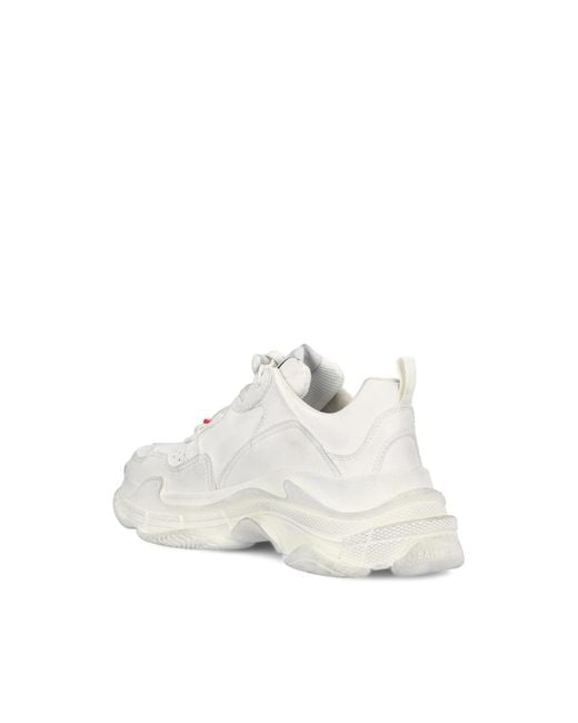 Balenciaga White Triple S Sporty Sneakers for men