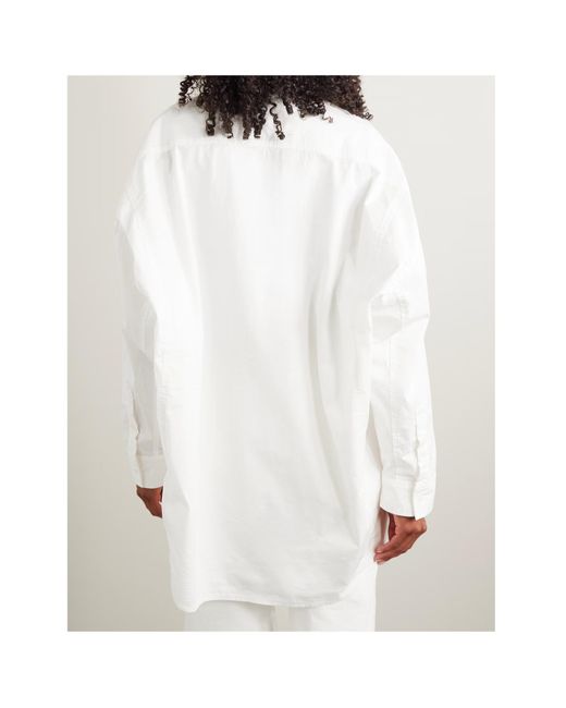 SLVRLAKE Denim White Cocoon Cotton-Poplin Shirt