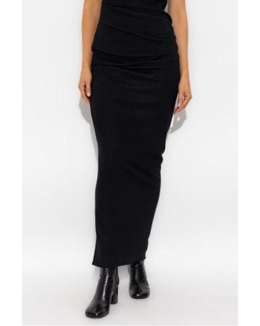 Entire studios Black Draped Midi Skirt