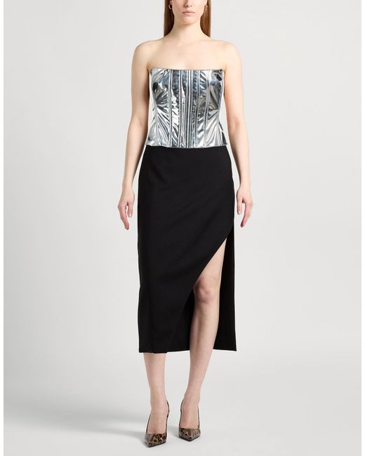 Dolce & Gabbana Blue Metallic Strapless Corset