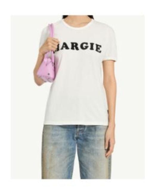 MM6 by Maison Margiela White Logo Printed Crewneck T-Shirt