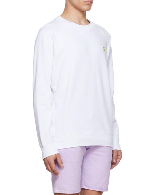 Maison Kitsuné White Fox Head-Embroidered Crew-Neck Sweatshirt for men