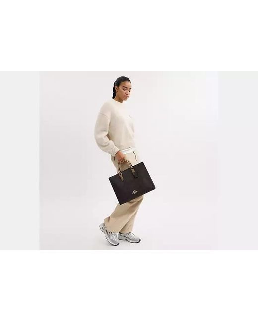 COACH Black Maggie Printed Tote Bag