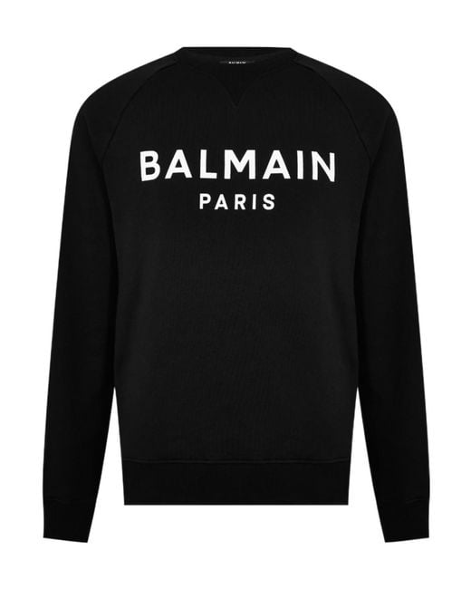 Balmain Black Logo Crew Sweater for men
