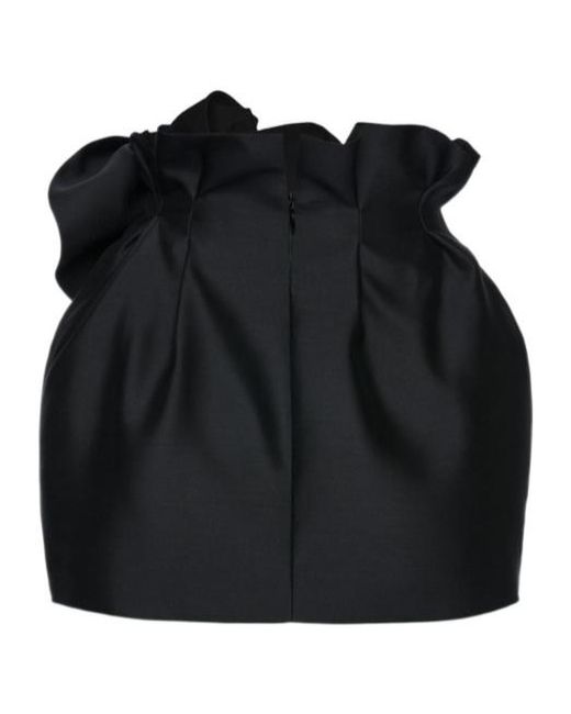 Magda Butrym Black Draped Floral Mini Skirt