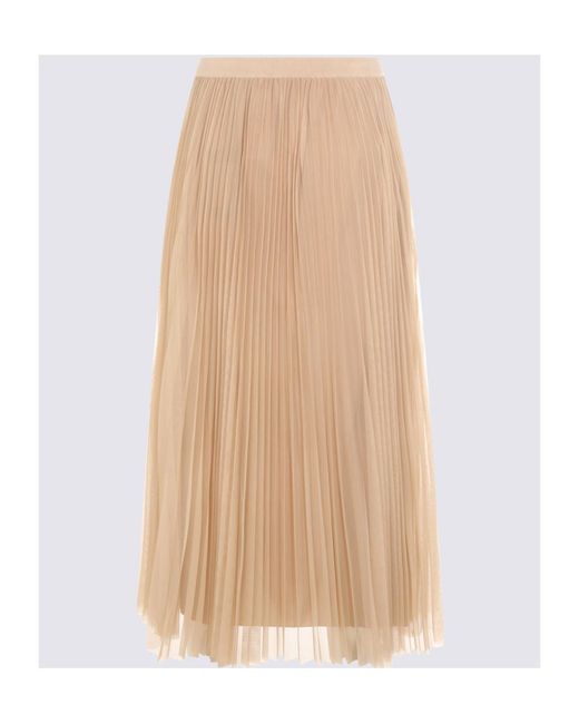 Fabiana Filippi Natural Wide Pleated Tulle Skirt