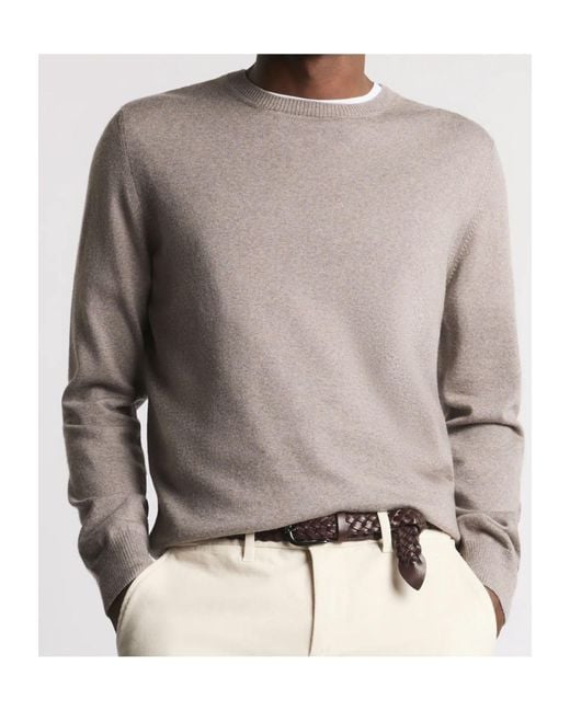 Fay Gray Round Neck Virgin Wool Sweater for men