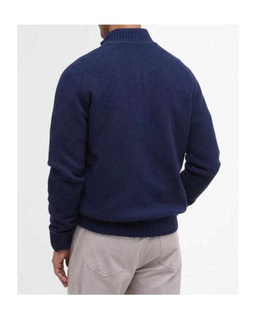 Barbour Blue Long-Sleeved Half-Zip Sweater for men