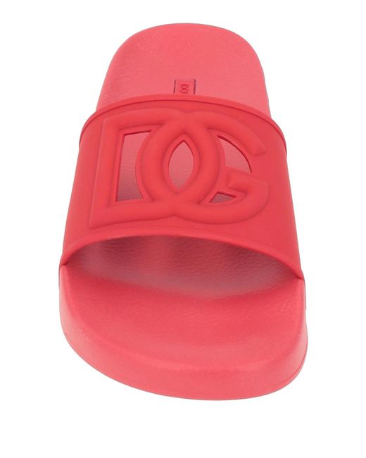 Dolce & Gabbana Red Solid Color Sandals