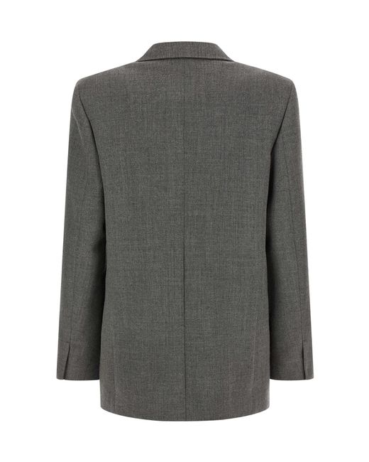 Jil Sander Gray Double Breasted Tailored Blazer