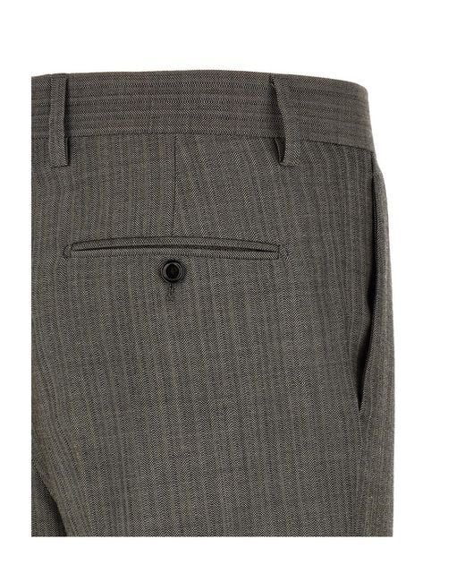 Lardini Gray Double-Breasted Blazer, Straight-Leg Suit Trousers for men